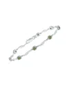 Gemstones Silver 1.52 Ct. Tw. Diamond & Green Amethyst Bracelet