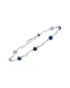 Gemstones Silver 1.52 Ct. Tw. Diamond & Sapphire Bracelet