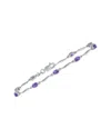 Gemstones Silver 1.59 Ct. Tw. Diamond & Amethyst Bracelet