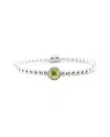 Gemstones Silver 1.59 Ct. Tw. Diamond & Peridot Bangle Bracelet