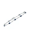 Gemstones Silver 1.59 Ct. Tw. Diamond & Sapphire Bracelet