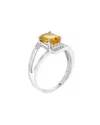 Gemstones Silver 1.60 Ct. Tw. Citrine Ring In Metallic