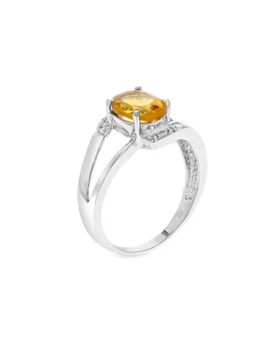 Gemstones Silver 1.60 Ct. Tw. Citrine Ring In Metallic