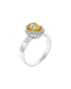 Gemstones Silver 1.60 Ct. Tw. Citrine Ring In Metallic