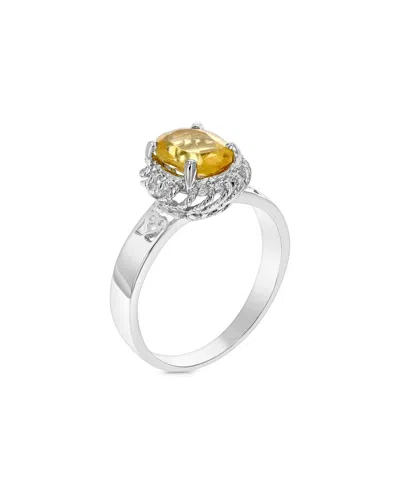 Gemstones Silver 1.60 Ct. Tw. Citrine Ring In Metallic