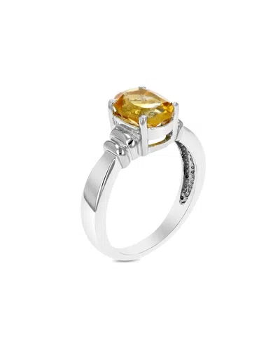 Gemstones Silver 1.60 Ct. Tw. Citrine Ring In Metallic