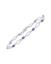 Gemstones Silver 1.60 Ct. Tw. Diamond & Amethyst Bracelet