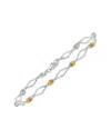 Gemstones Silver 1.60 Ct. Tw. Diamond & Citrine Bracelet