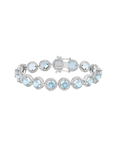 Gemstones Silver 16.07 Ct. Tw. Topaz Tennis Bracelet In Metallic