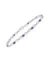 Gemstones Silver 1.61 Ct. Tw. Diamond & Amethyst Bracelet