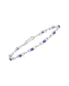 Gemstones Silver 1.61 Ct. Tw. Diamond & Amethyst Bracelet