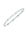 Gemstones Silver 1.61 Ct. Tw. Diamond & Aquamarine Bracelet