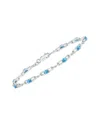 Gemstones Silver 1.61 Ct. Tw. Diamond & Blue Topaz Bracelet