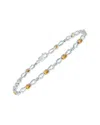 Gemstones Silver 1.61 Ct. Tw. Diamond & Citrine Bracelet