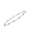 Gemstones Silver 1.61 Ct. Tw. Diamond & Citrine Bracelet