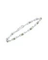 Gemstones Silver 1.61 Ct. Tw. Diamond & Green Amethyst Bracelet