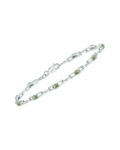 Gemstones Silver 1.61 Ct. Tw. Diamond & Green Amethyst Bracelet