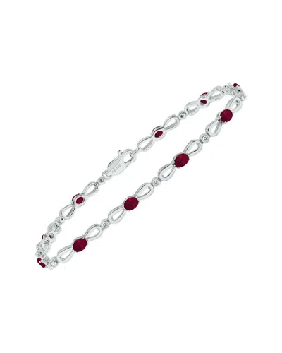 GEMSTONES SILVER 1.61 CT. TW. DIAMOND & RUBY BRACELET