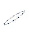 Gemstones Silver 1.61 Ct. Tw. Diamond & Sapphire Bracelet