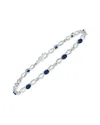 Gemstones Silver 1.61 Ct. Tw. Diamond & Sapphire Bracelet