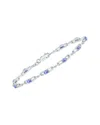 Gemstones Silver 1.61 Ct. Tw. Diamond & Tanzanite Bracelet