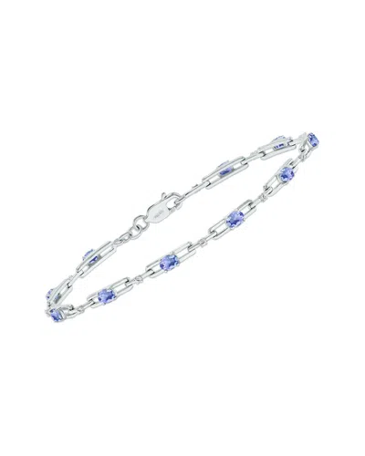 Gemstones Silver 1.61 Ct. Tw. Diamond & Tanzanite Bracelet