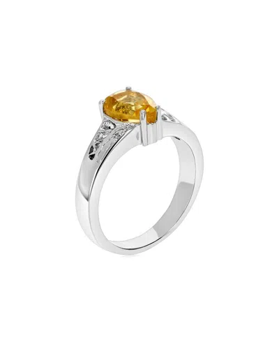 Gemstones Silver 1.70 Ct. Tw. Citrine Ring In Metallic