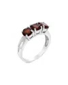 Gemstones Silver 1.70 Ct. Tw. Garnet Ring In Red