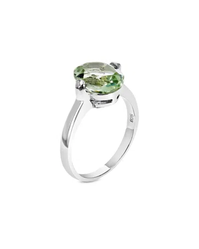 Gemstones Silver 1.70 Ct. Tw. Green Amethyst Ring In Metallic