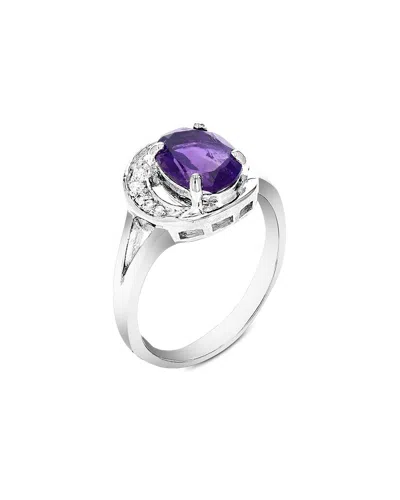 Gemstones Silver 1.70 Ct. Tw. Purple Amethyst Cz Ring In Blue