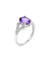 Gemstones Silver 1.70 Ct. Tw. Purple Amethyst Ring In Purple