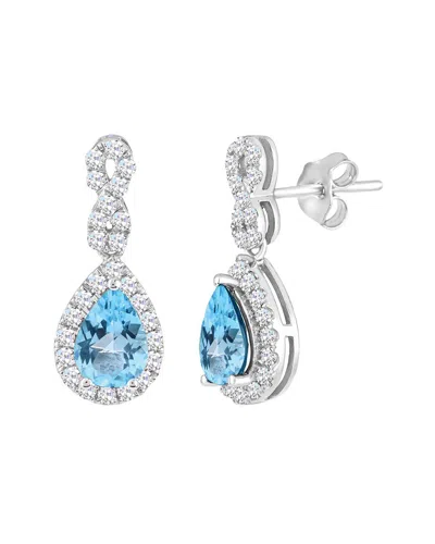 Gemstones Silver 1.70 Ct. Tw. Topaz Drop Earrings