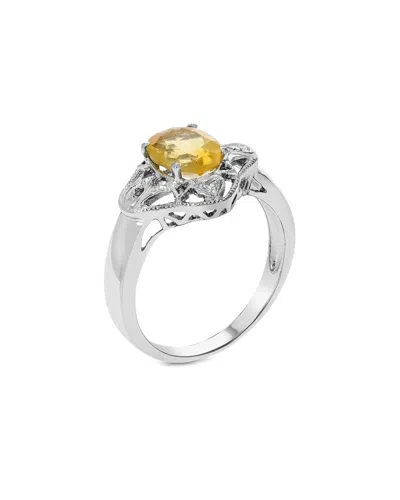 Gemstones Silver 1.73 Ct. Tw. Citrine Ring In Metallic