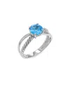Gemstones Silver 1.75 Ct. Tw. Blue Topaz Ring In Blue