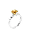 Gemstones Silver 1.75 Ct. Tw. Citrine Ring In Metallic