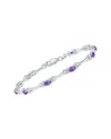 Gemstones Silver 1.86 Ct. Tw. Diamond & Amethyst Bracelet
