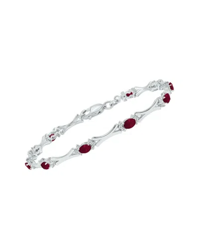 GEMSTONES SILVER 1.86 CT. TW. DIAMOND & RUBY BRACELET