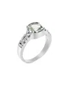 Gemstones Silver 1.90 Ct. Tw. Green Amethyst Cz Ring In Metallic