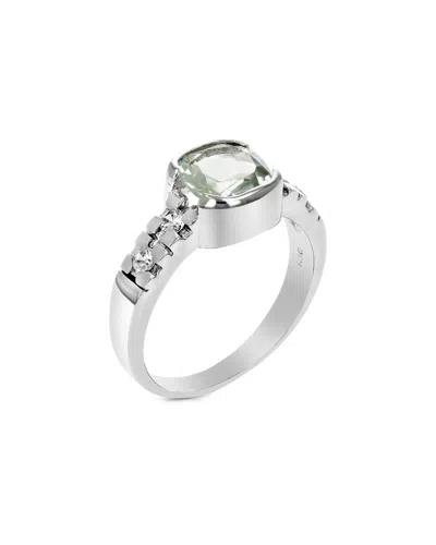 Gemstones Silver 1.90 Ct. Tw. Green Amethyst Cz Ring In Metallic