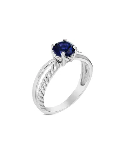 Gemstones Silver 1.90 Ct. Tw. Lab-grown Created Blue Sapphire Ring In Metallic