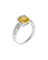 Gemstones Silver 2.00 Ct. Tw. Citrine Ring In Metallic