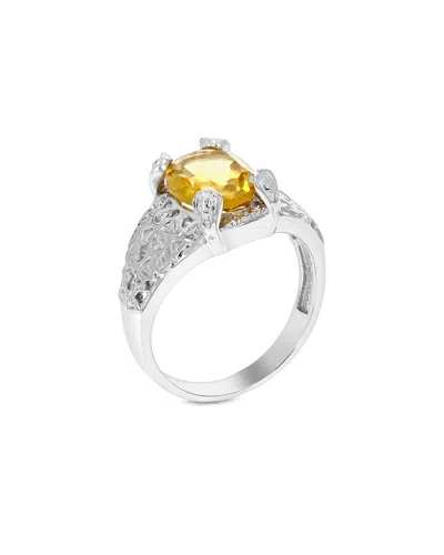 Gemstones Silver 2.00 Ct. Tw. Citrine Ring In Metallic
