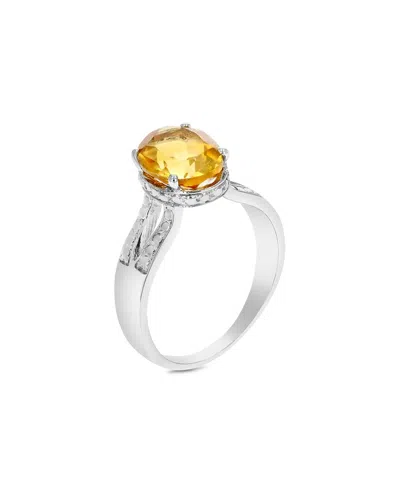 Gemstones Silver 2.00 Ct. Tw. Citrine Ring In Metallic