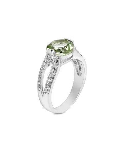 Gemstones Silver 2.00 Ct. Tw. Green Amethyst Cz Ring In Metallic