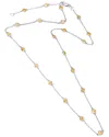 Gemstones Silver 2.39 Ct. Tw. Diamond & Citrine Necklace In Metallic