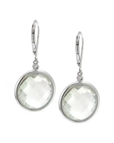 Gemstones Silver 24.53 Ct. Tw. Diamond & Green Amethyst Earrings In Metallic