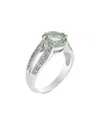 Gemstones Silver 2.50 Ct. Tw. Green Amethyst Cz Ring In Metallic