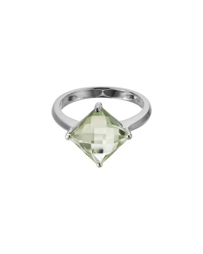 Gemstones Silver 2.80 Ct. Tw. Prasiolite Half-eternity Ring