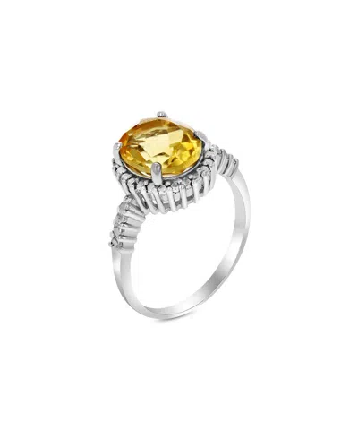 Gemstones Silver 3.00 Ct. Tw. Citrine Cz Ring In Metallic