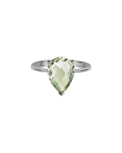 Gemstones Silver 3.30 Ct. Tw. Prasiolite Half-eternity Ring